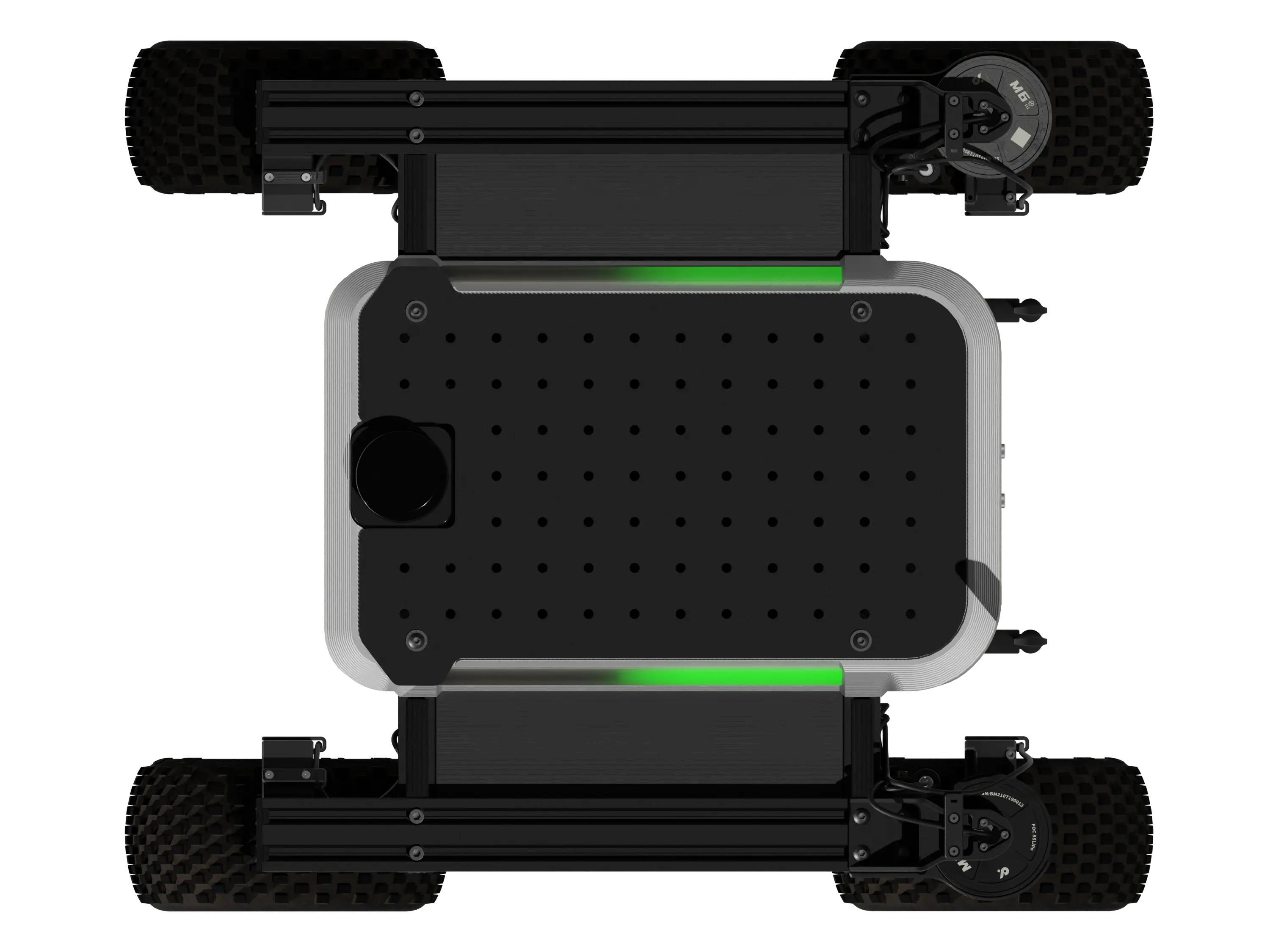LED strips on the sides of Raph Rover showing half battery charge